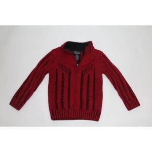 Boys’ Red & Black Knit Quarter-Zip Sweater by The Slop – Size 4T